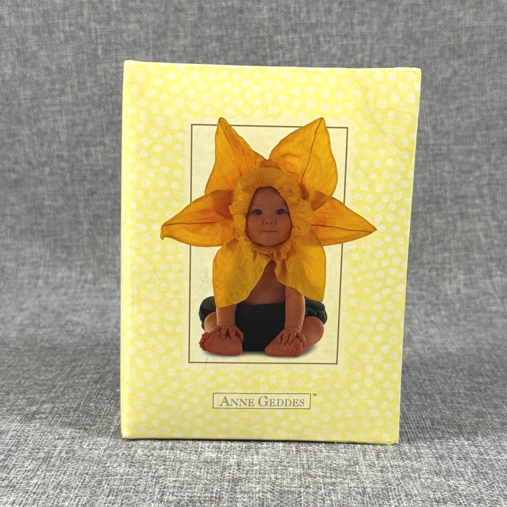 VTG Anne Geddes Photo Album Small Yellow Polka Dot Flower Baby 1996 Keepsake 90s
